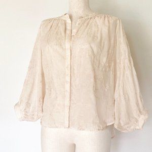 Anthro Embroidered Batwing Blouse